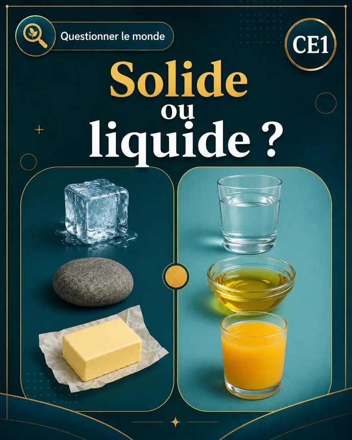 Visuel de la fiche : Solide ou liquide ?