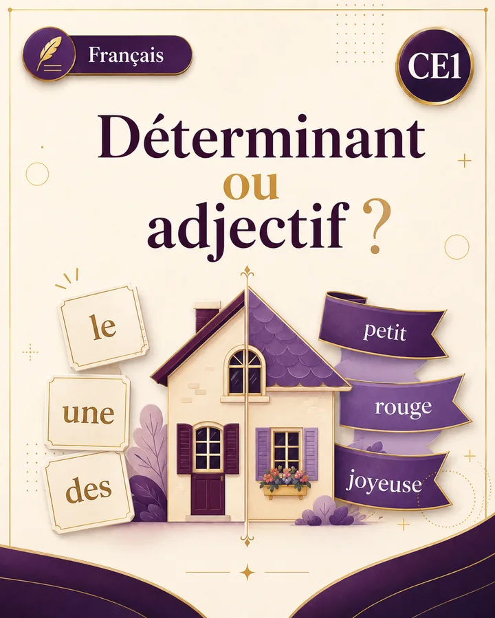 Visuel de la fiche : Déterminant ou adjectif ?