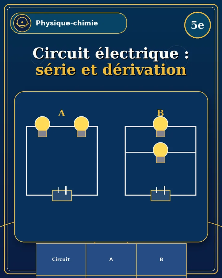 Visuel de la fiche : Circuit électrique : série et dérivation