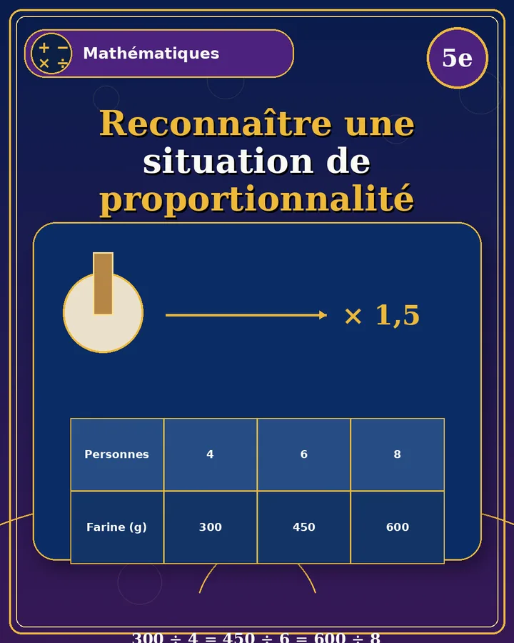 Visuel de la fiche : Reconnaître une situation de proportionnalité