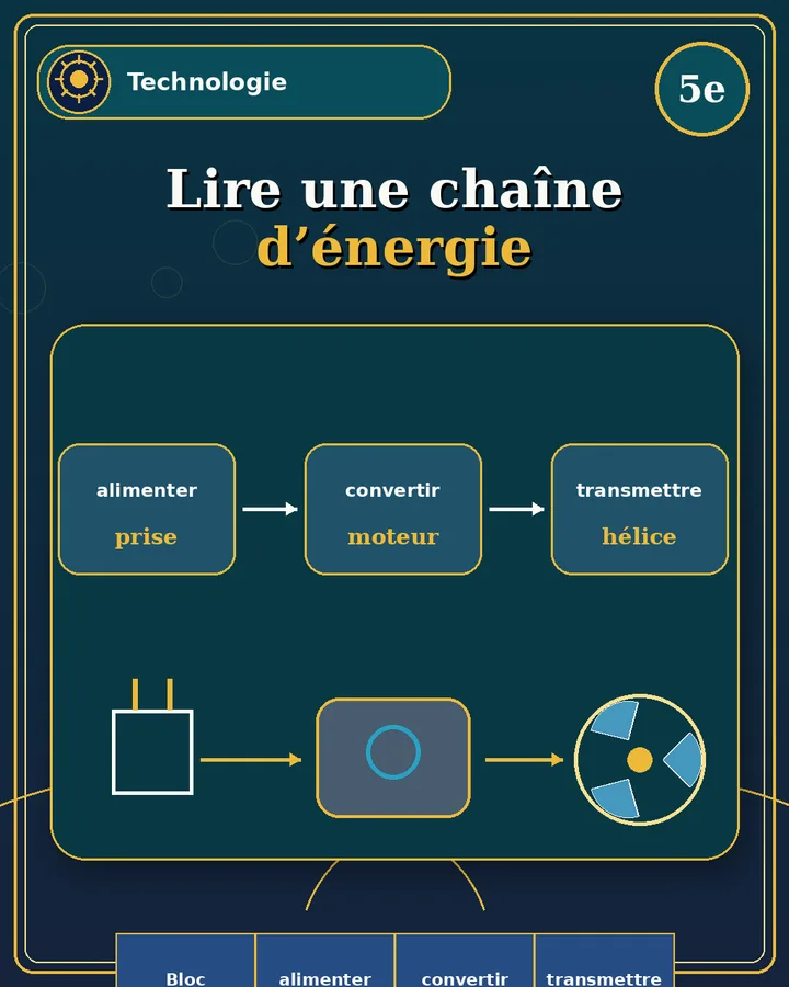 Visuel de la fiche : Lire une chaîne d’énergie