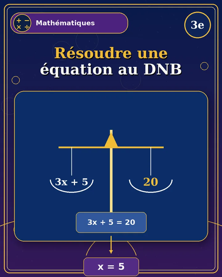 Visuel de la fiche : Résoudre une équation au DNB