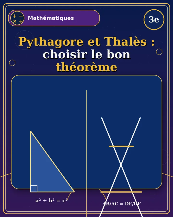 Visuel de la fiche : Pythagore et Thalès : choisir le bon théorème