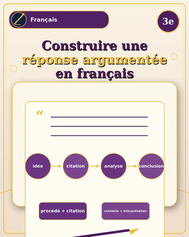 Visuel de la fiche : Construire une réponse argumentée en français
