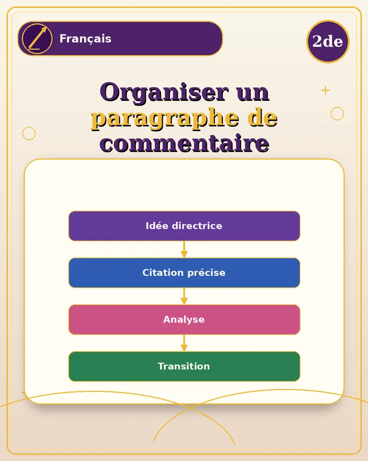Visuel de la fiche : Organiser un paragraphe de commentaire