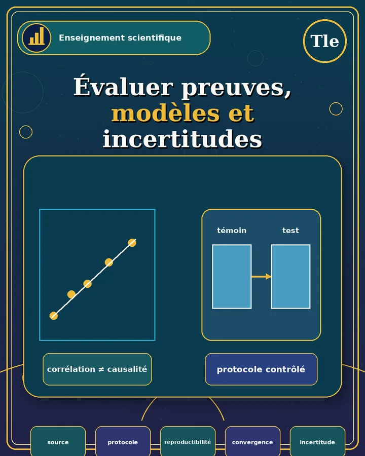 Visuel de la fiche : Évaluer preuves, modèles et incertitudes